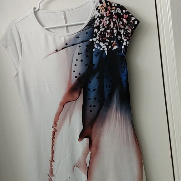 Pullover knit stretch dress size small by Shein, abstract pattern across front - Picture 5 of 11